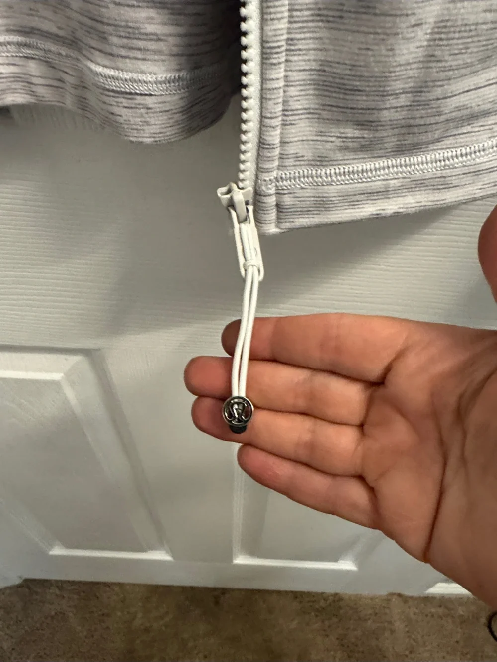 lululemon athletica Heathered Light Gray Zip-Up Bomber Jacket